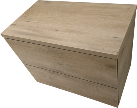 Светло дървесен плот за баня от ПВЦ с две чекмеджета TOP Oak